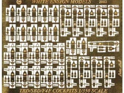 WEM 1/350 Wildcat, Dauntless & Devastator Cockpit Detail Set (PE 35048)