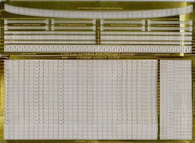 thumbnail image 2 of Photo-Etched Handrail & Ladder Set - 1/700 Scale Model Ship Parts 2 of 10