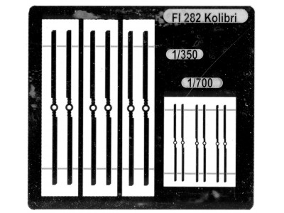 WEM 1/700 & 1/350 PE 7123 Flettner Fl 282 Rotor Blades