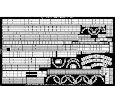 WEM 1/200 Bismarck Superstructure Rails (PE 2010)