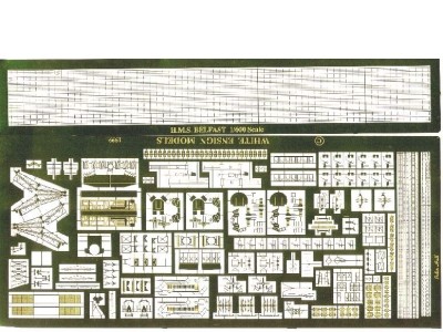 White Ensign Models 1/600 HMS Belfast Photo-etched parts for Airfix kit 