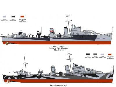 WEM HMS Hotspur 1941 & HMS Hurricane 1942 Print (P 031)